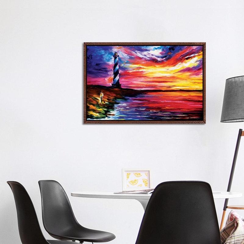 Seashore Sunset by Mike Jones - Print on Canvas, 101.6 cm H x 66.04 cm W, Black Framed Canvas