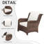 Ensemble de conversation modulaire en rotin pour l'extérieur avec 3 sièges, 2 fauteuils simples et 2 repose-pieds pour la pelouse, le balcon, le jardin et la cour (ensemble de 5)-145036798