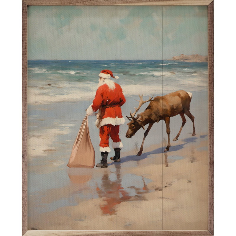 «Promenade sur la plage du Père Noël», H 8 po x l 10 po