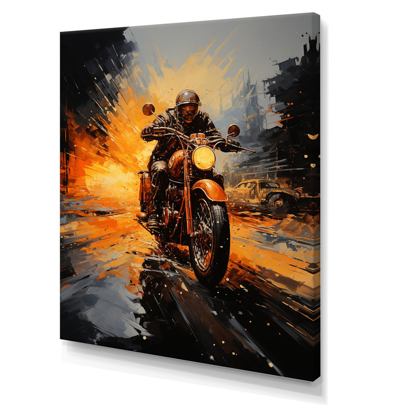 Yellow Dirt Bike Adventure, Toile tendue, H 20 po x l 12 po x P 1 po
