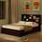 Wood Platform Bed With Bookcase Headboard, Built-In Downlight, Charging Station, And 2 Side Drawers (Bed)-1000752460-1000752463