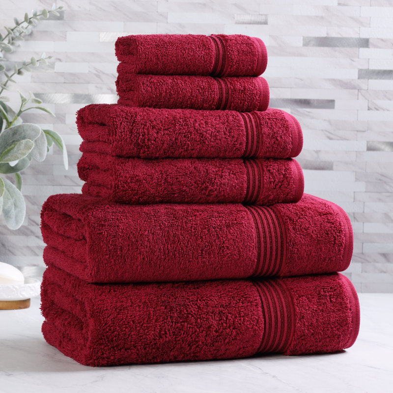 Ensemble de serviettes de bain 6 pièces Oleg Heritage, Bourgogne