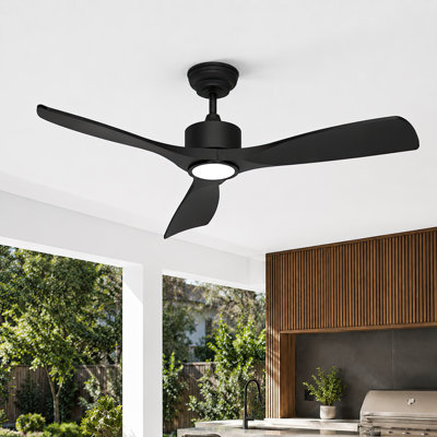 Ventilateur de plafond 52 po avec lumière pour le porche du garage intérieur