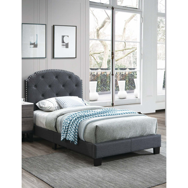 Lit simple 1pc, Gris anthracite