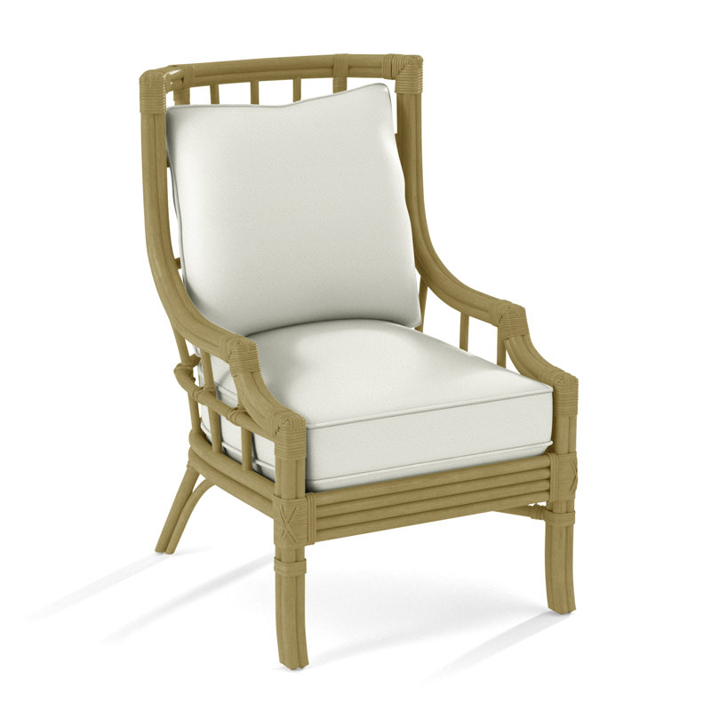Fauteuil large 28,5 po Seville, Laiton, Chenille jaune / velours uni; 0809-33
