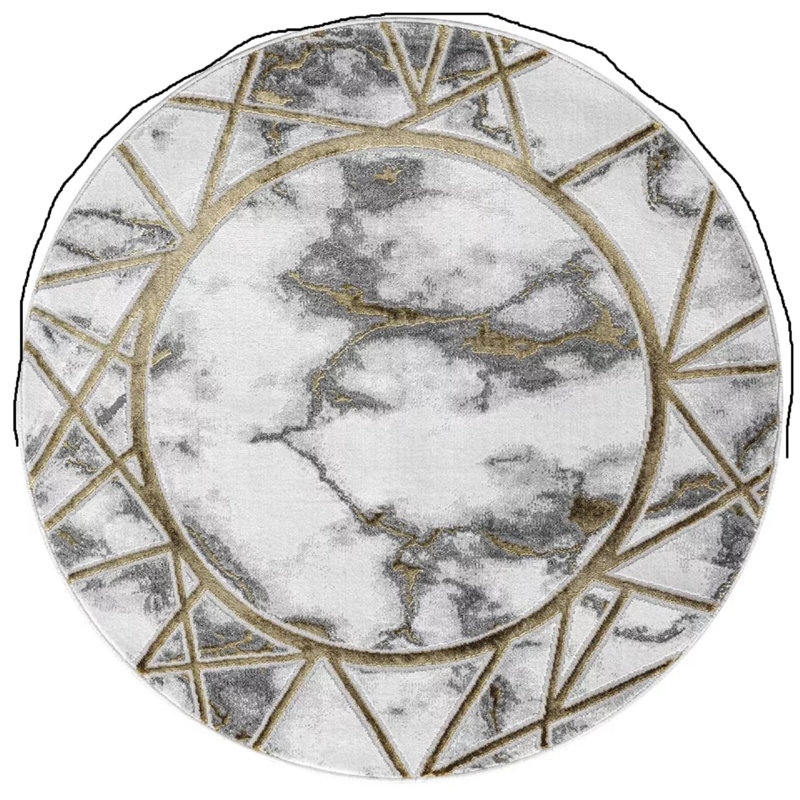 Abstract Area Rug, Round 120 cm