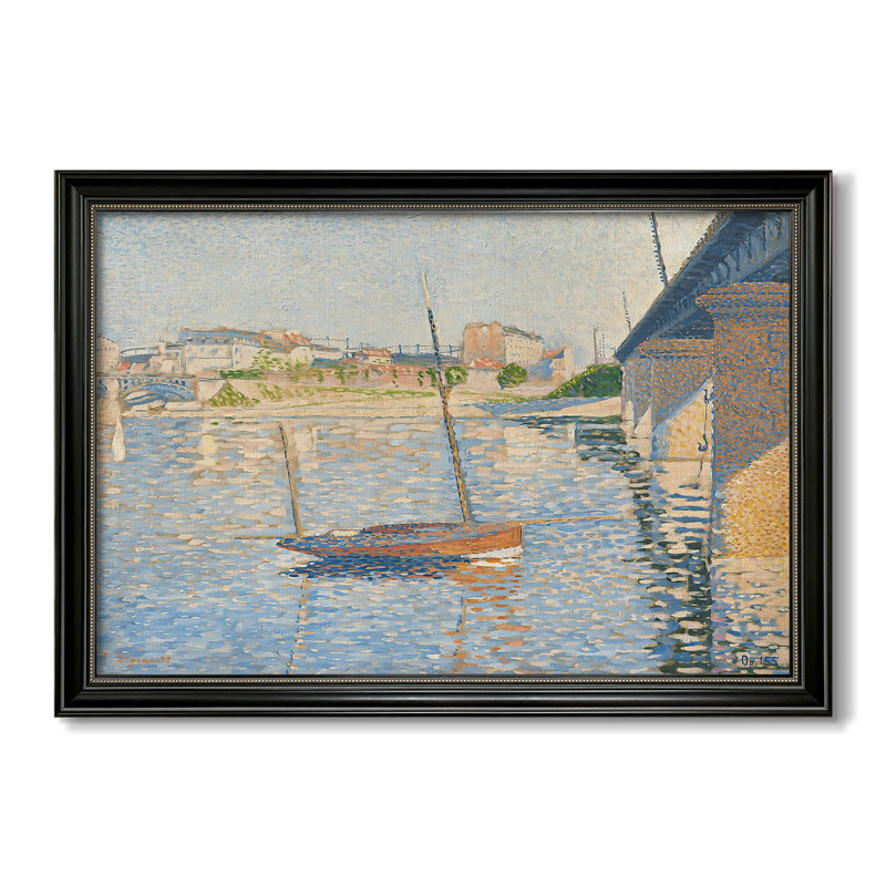 Le Clipper, Asnières, 1887 - Paul Signac - Toile encadrée sur mesure, 24x34 INNER SIZE, Framed Canvas, Matte Black Bead