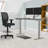 Skyscraper Electric Height Adjustable Standing Desk, Dual Motor and Digital Control with Memory, 72x30, Grey Strand Top with Brushed Silver Frame-765077057-765077059