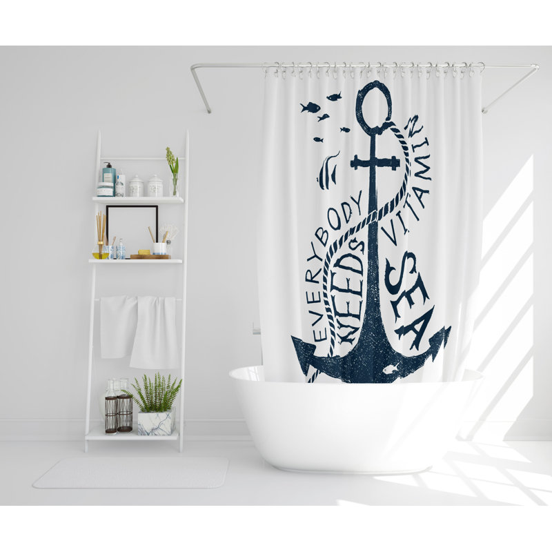 Ralph 2 Piece Polyester Shower Curtain Set, 168cm H x 168cm W