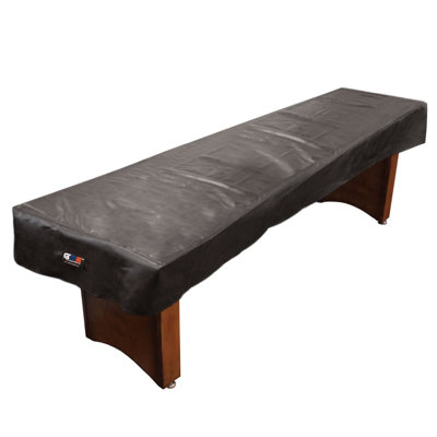Housse de table de jeu de palets en similicuir 9 pi GSE pour accessoires de table de jeu de galets (noir)