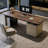 55.12"Brown Rectangular Writing Desk,3-drawer-51035324