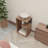 Vega Side Table In Melamine With Open Storage, Light Oak And Wengue-1658658895