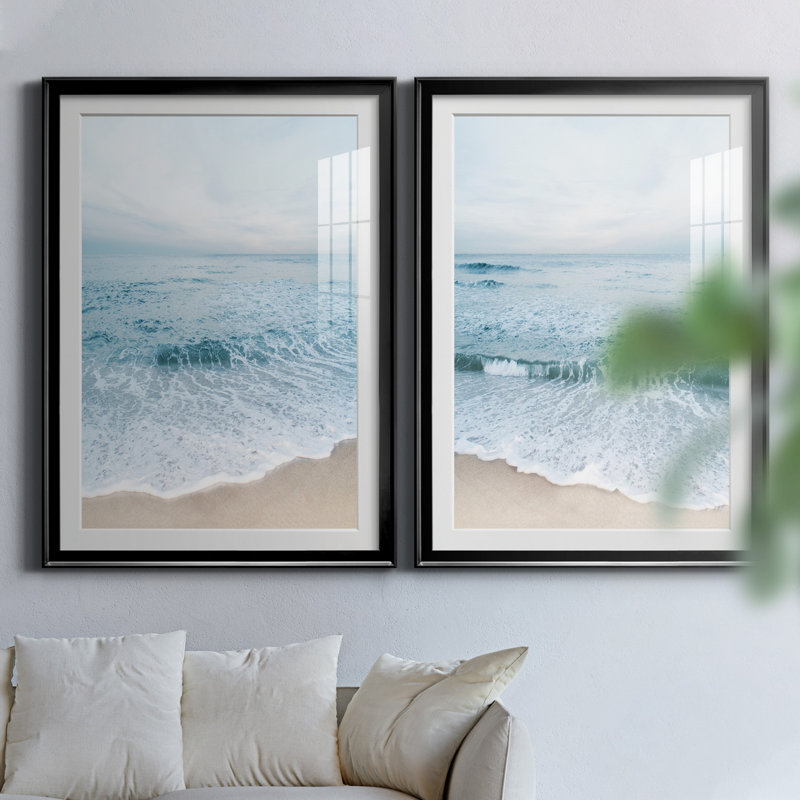 Tranquil Ocean I - ensemble de 2 reproductions, Blanc, H 31,5 po x l 47 po x P 1,5 po, H 26,5 po x l 73 po x P 1,5 po