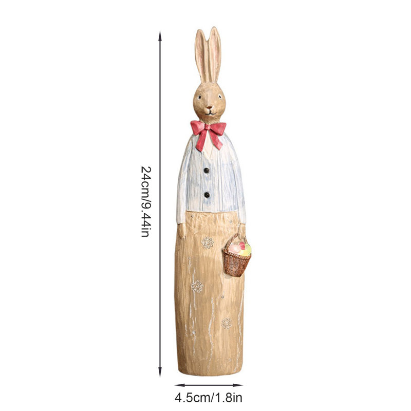 Figurine de lapin de Pâques en couple, lapin de Pâques au printemps