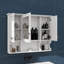 Armoire murale de salle de bain 35 po x 28 po avec miroir, armoire à pharmacie à trois portes et tablettes ouvertes-1719377168