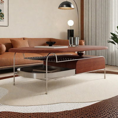 Modern simple style oval coffee table.