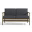 Causeuse d'extérieur en bois de teck avec coussin et accoudoirs Clinkscales-114983538-114983539