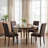 Upholstered Dining Chairs Set Of 4, Nail Head Trim Design, Solid Wood Legs And Padded Seat, Comfortable Fabric For Kitchen, Dining Room, Living Room(brown)-329003764-322295273