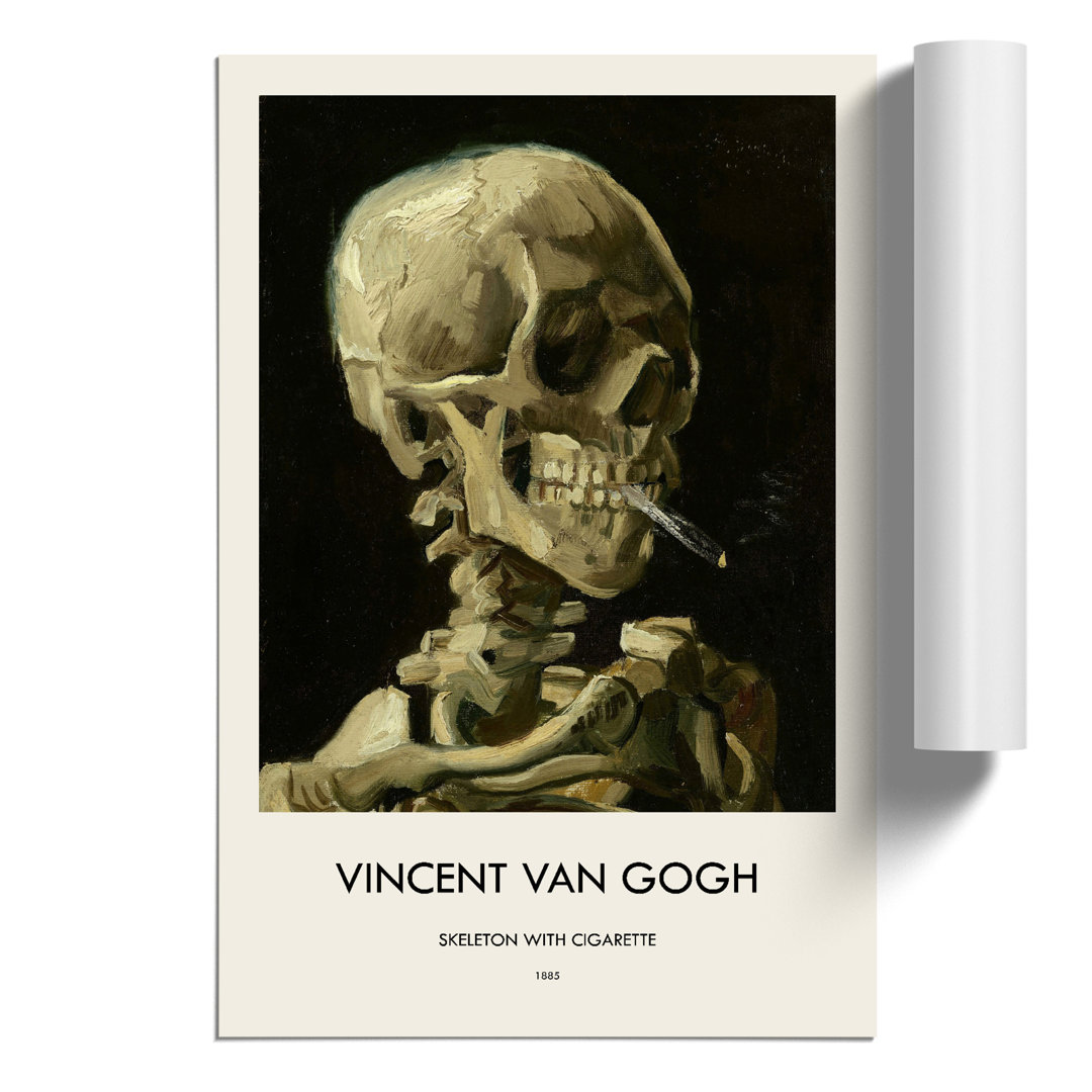 Cigarette with Skull by Vincent Van Gogh - Unframed Painting