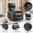 Faux Leather Heat Massage Manual Recliner Chair With Rocker And Swivel For Living Room-921220052