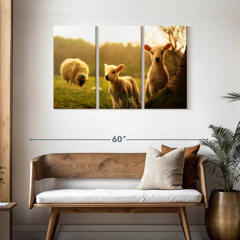 Brampt Baby Lambs, 28" H x 45" W