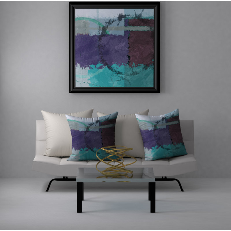 Abstract Throw Pillow, 18" H x 18" W