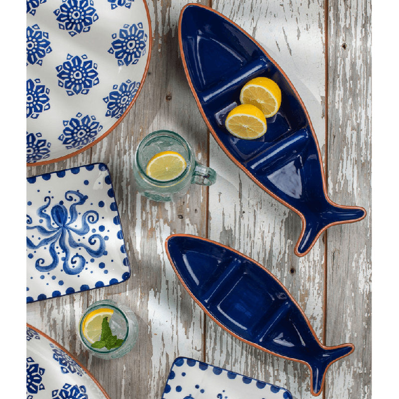 Grand plateau de service ovale 19 po Euro Ceramica Octopus