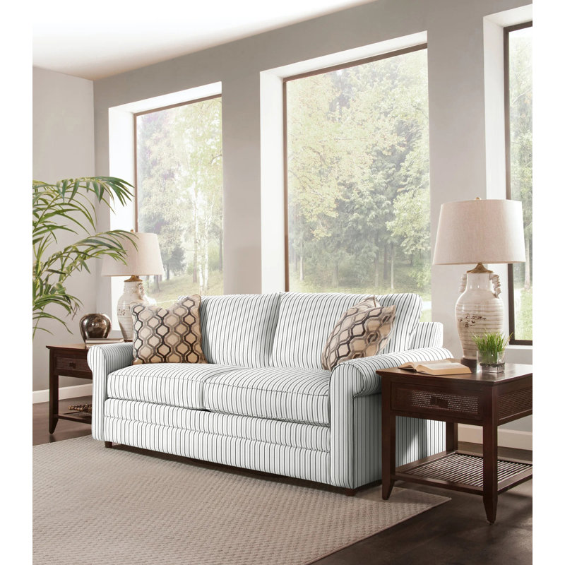Edgeworth Sofa, Gel Memory Foam Mattress, White Cotton Solid; 0302-91