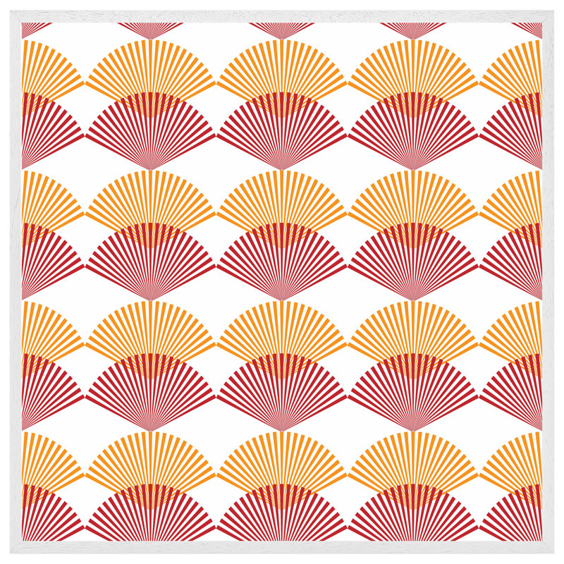 Deckerville Geometric Sea Shells - Single Picture Frame Print, 61cm H x 61cm W x 4cm D, White Framed