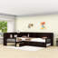 Lit plateforme avec lit gigogne, tiroirs de rangement et tablettes-1745041253