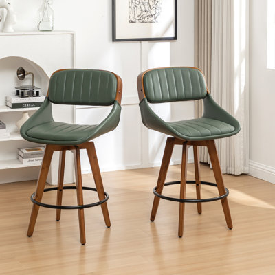 Shontina 20.47" W Faux Leather Swivel Stools by George Oliver