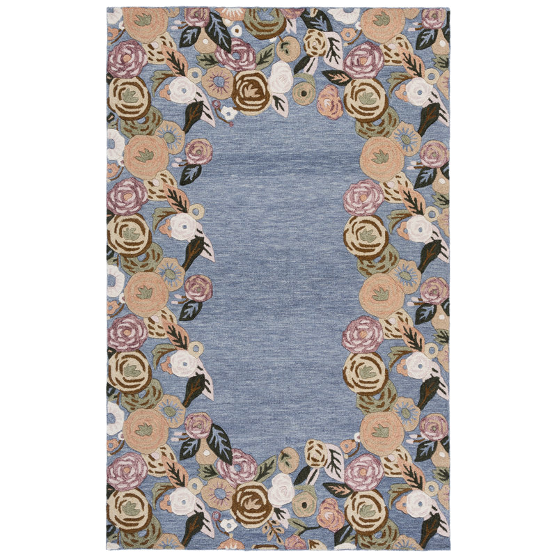 Jardin 765 Hand Tufted 80% Wool; 20% Cotton Floral Rug, Rectangle 5' x 8'