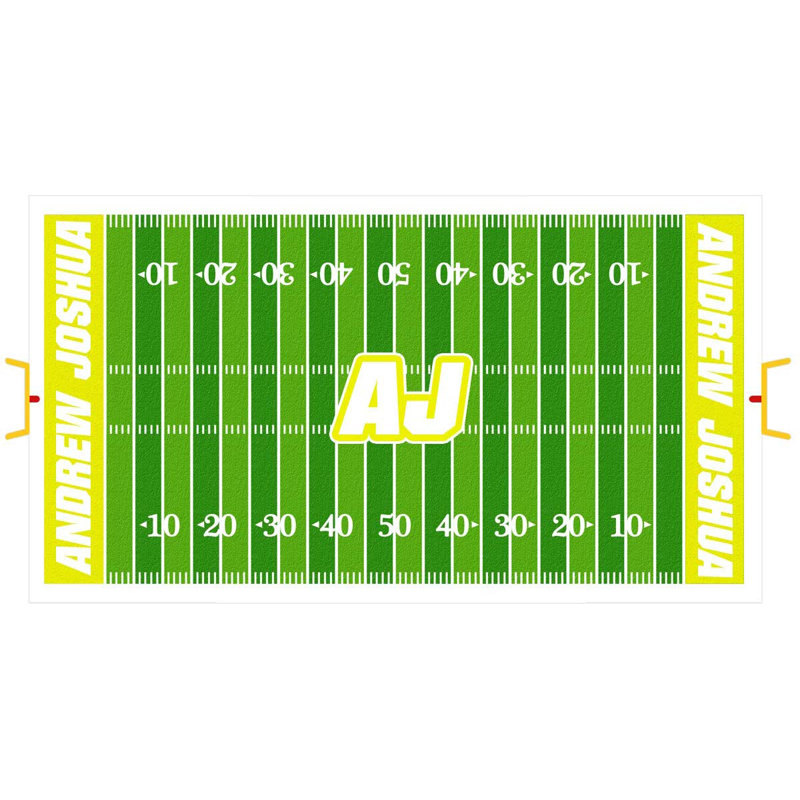 Adhésif décoratif champ de football personnalisé, Jaune, 36" x 72"