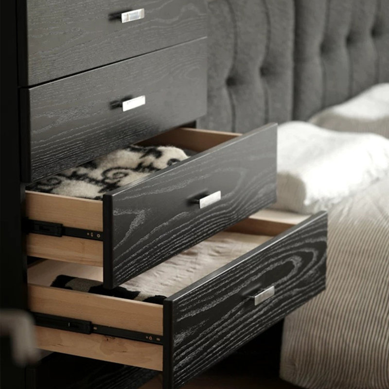 Commode d'appoint rétro en acier inoxydable noir