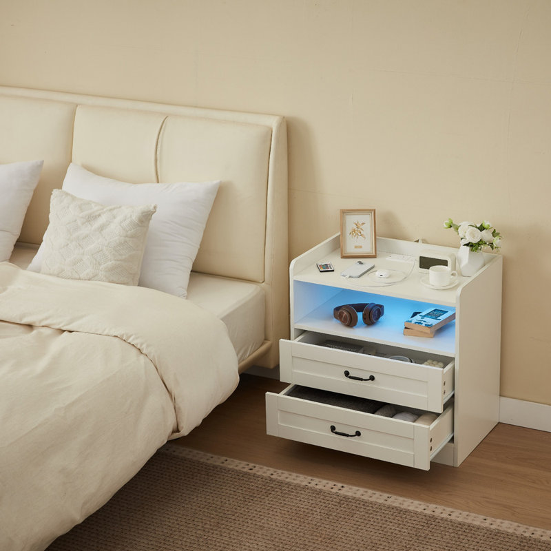 65cm W Manufactured Wood Bedside Table