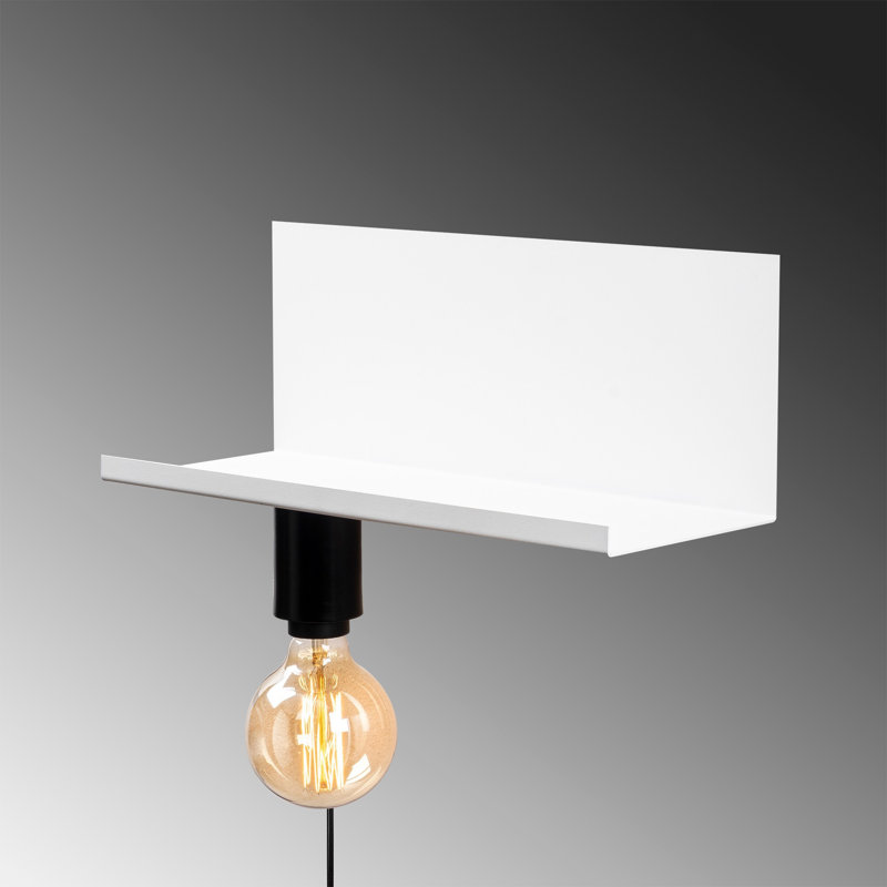 Lampe murale élégante avec corps en métal, 15,7 po x 5,9 po x 5,9 po | Douille E27, 40 W maximum | Certifié IP20, conception enfichable | Finition blanche moderne, parfaite pour l'éclairage du salon, de la chambre à coucher et du couloir