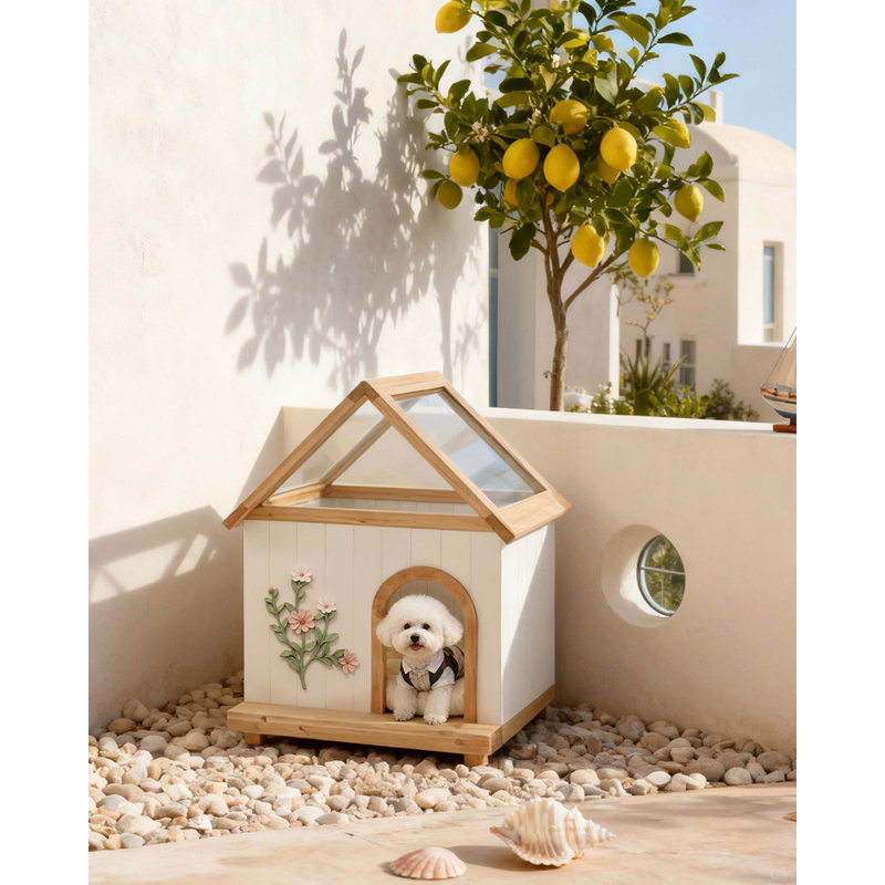 Maison pour chat en cèdre avec toit en acrylique Daisy - FSC