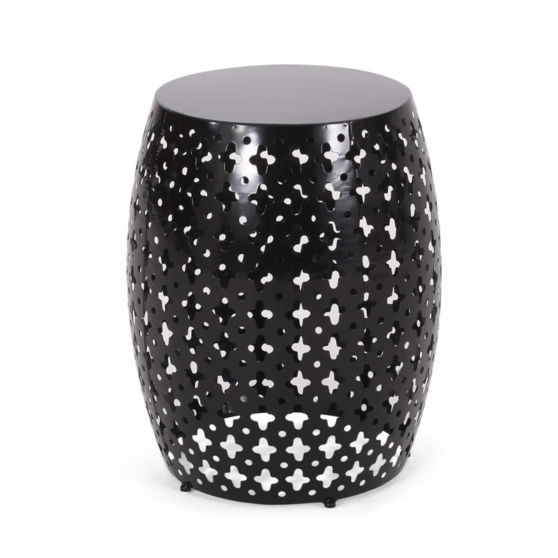 Metal End Table, Black