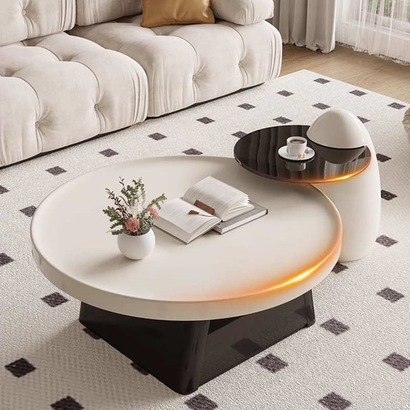 Table basse en bois avec deux tiroirs en pin, H 15,75 po x L 31,49 po x l 31,49 po
