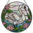 7.8"H Swan Pond Stained Glass Window Panel-775791368