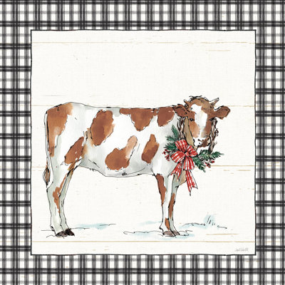 Holiday on the Farm III BW 1 Piece Wrapped Canvas Painting