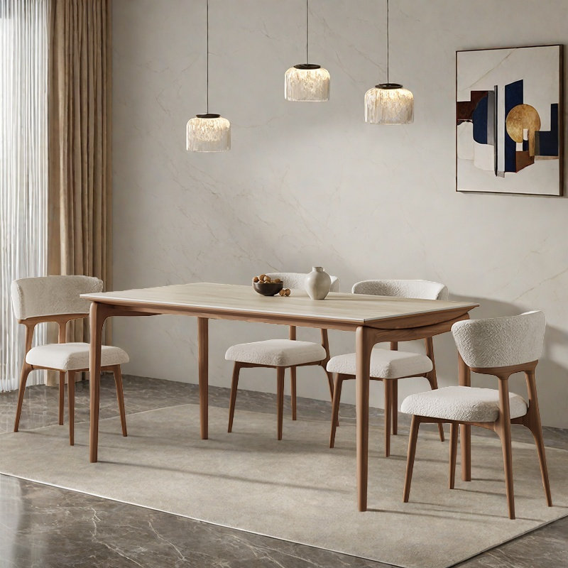 Table et chaise de salle à manger rétro et moderne,  H 29,5 po x L 62,9 po x l 31,4 po