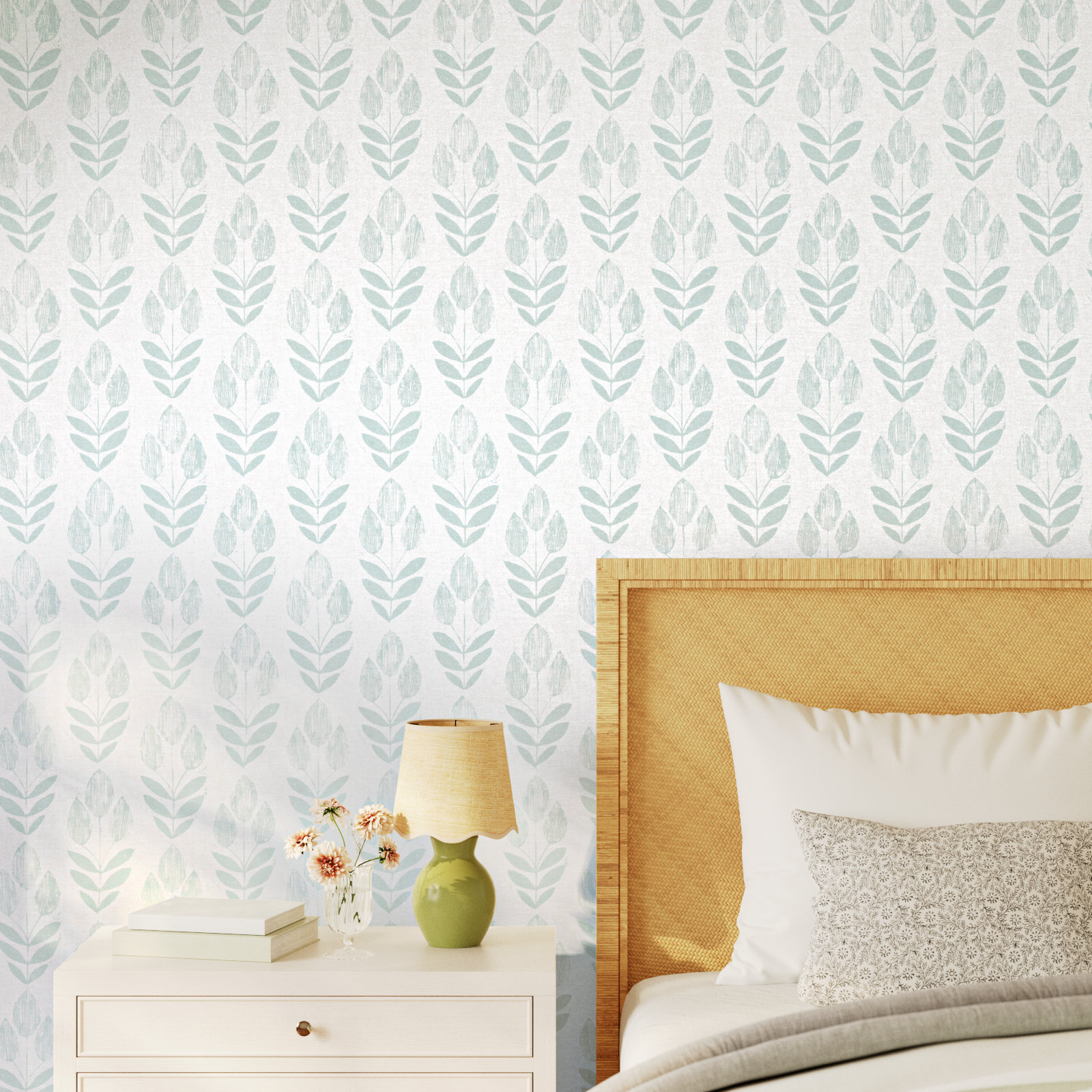 Reginald Floral Wallpaper, Teal
