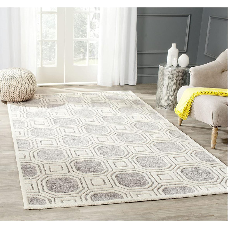 Trakia Hand Tufted Performance Geometric Rug, Rectangle 4' x 6'
