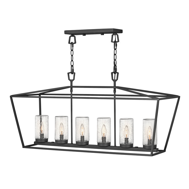 Alford Place 6 -Bulb 18.75" H Outdoor Chandelier, Museum Black