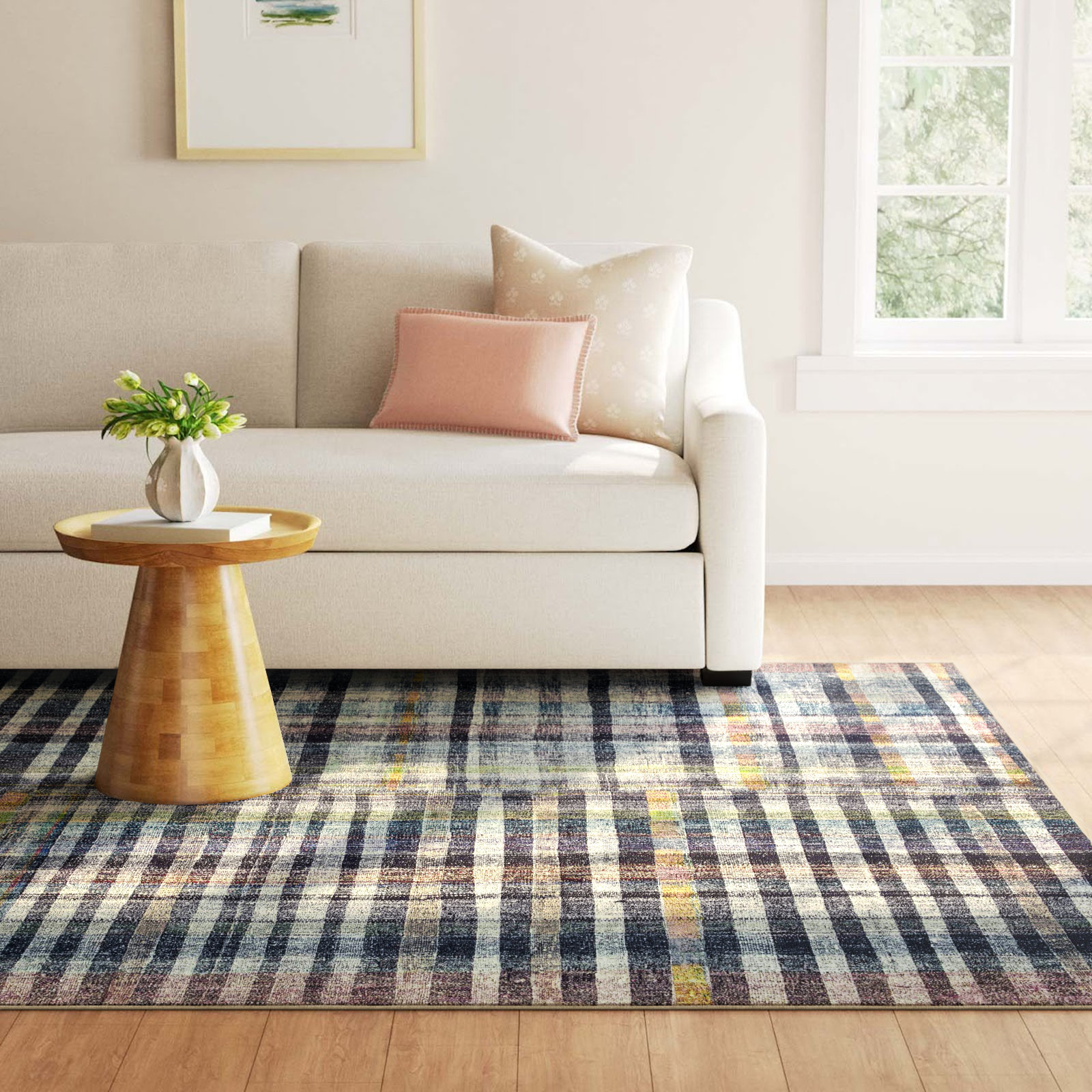 Chris Loves Julia x Loloi Humphrey Blue Yellow Rug, Rectangle 5' x 7'