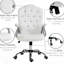 Chaise de bureau en velours blanc, hauteur et inclinaison réglables, support pour le dos, chaise pivotante pour une utilisation quotidienne, texture velours, support pour un travail gracieux