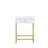 Coleen White & Brass Finish Accent Table