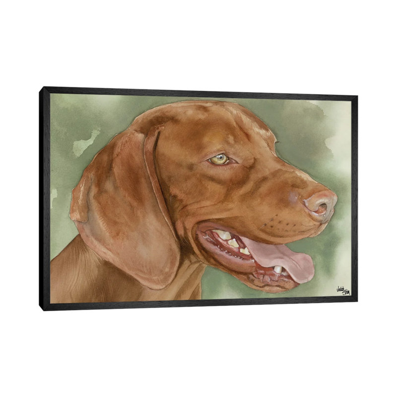 Hook & Loop Fastener Dog - Vizsla Dog by Judith Stein - Gallery-Wrapped Canvas Giclée on Canvas, Black Framed