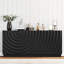 Buffet 59 po avec grain spiralé et armoire moderne à 4 portes pour le rangement de la cuisine ou du salon, noir-1522547010